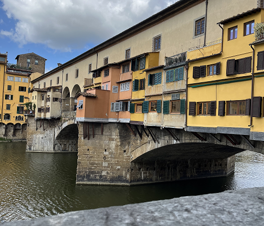 bridge at the Arno River in Florence Italy